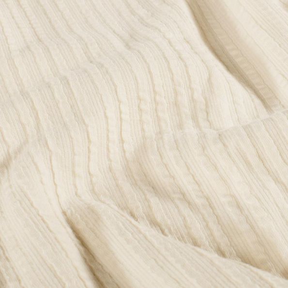 Tissu Jersey Bord Côte stretch Romy uni Ivoire - Par 10 cm