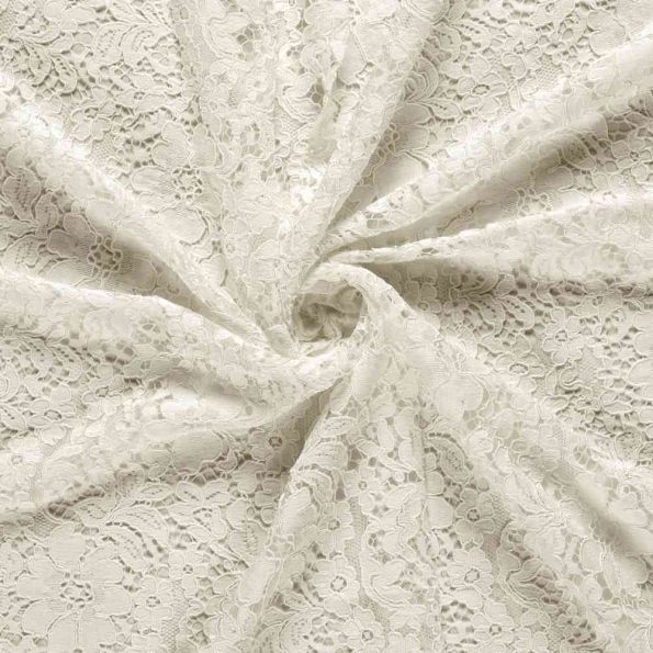 Tissu Dentelle lourde uni Blanc cassé - Par 10 cm
