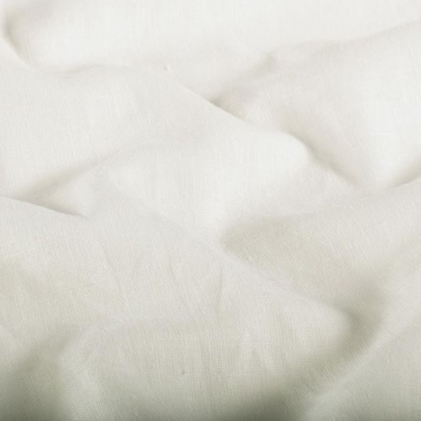 Tissu Lin Coton lavé uni Blanc cassé - Par 10 cm