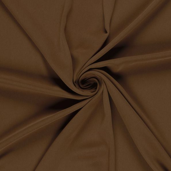 Tissu Crêpe stretch uni Noisette - Par 10 cm
