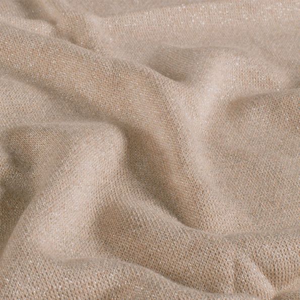 Tissu Maille Jersey épaisse Lurex Camel - Par 10 cm