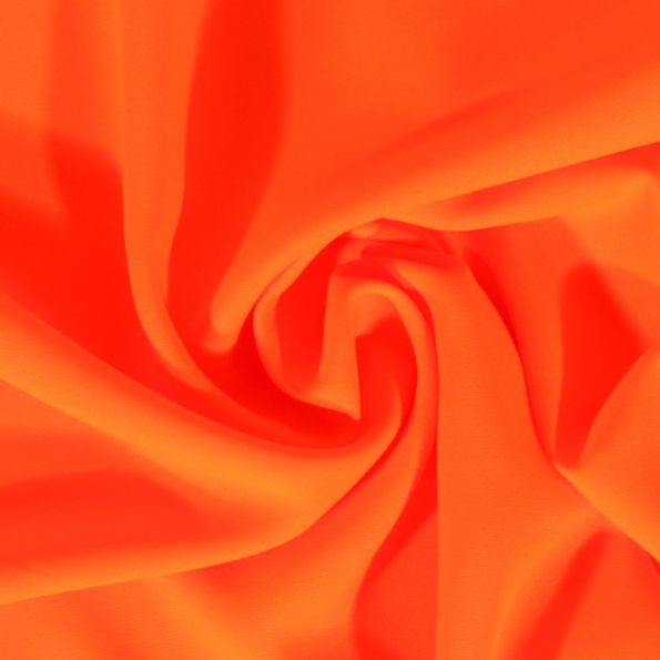 Tissu Burlington uni Orange Fluo - Par 10 cm