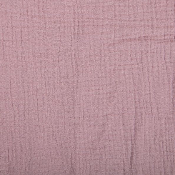 Coupon Tissu Double gaze de coton uni Vieux rose - Coupon de 20 cm
