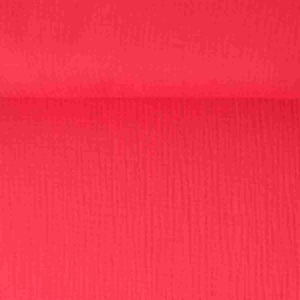 Tissu Double gaze de coton uni Rouge - Par 10 cm