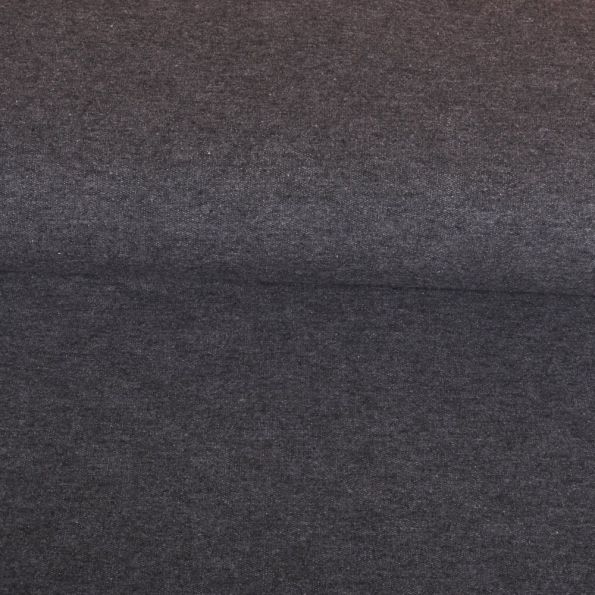 Tissu Jersey Coton tout doux Anthracite - Par 10 cm