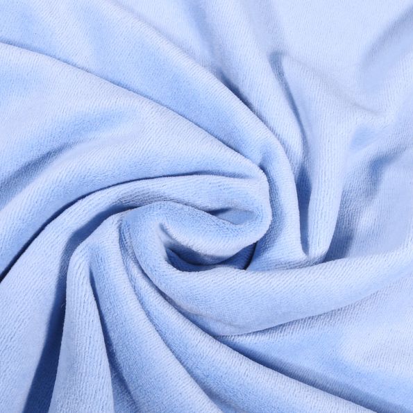 Tissu Jersey Velours tout doux Bleu bébé x10cm