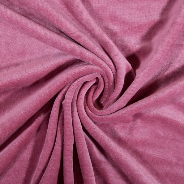 Tissu Jersey Velours tout doux Vieux rose x10cm