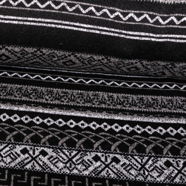 Tissu Pull tout doux Ethnique Nuance de gris - Par 10 cm
