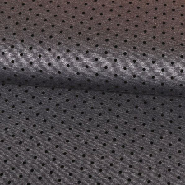 Tissu Jersey Milano Craftine Gris anthracite Pois velours 4mm - Par 10 cm