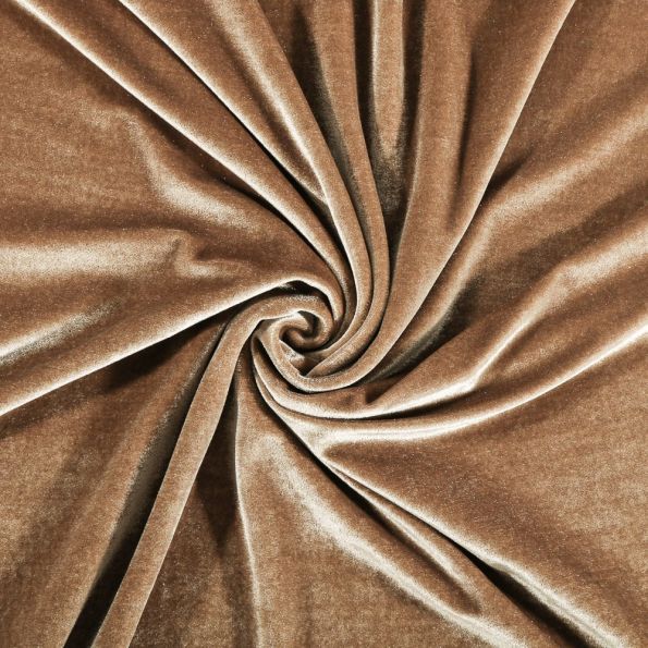 Tissu Velours jersey épais Beige - Par 10 cm