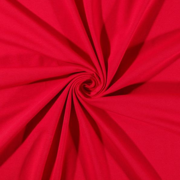 Coupon Tissu Jersey Coton uni Rouge - Coupon de 20 cm