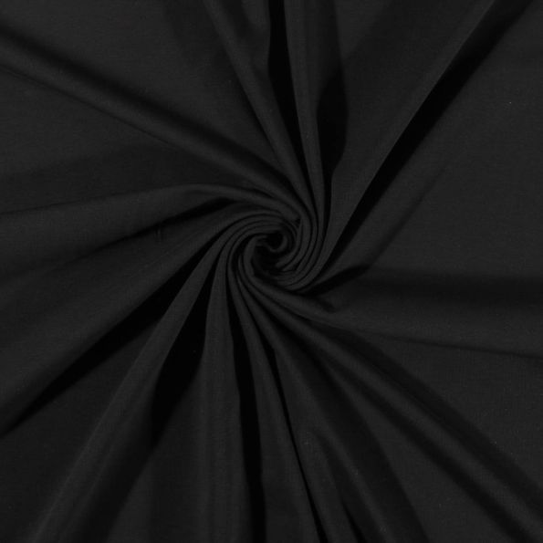 Coupon Tissu Jersey Coton uni Noir - Coupon de 200 cm