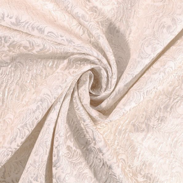 Tissu Jacquard Damassé Or sur fond Ecru - Par 10 cm