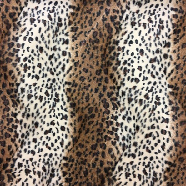 Tissu Velours Peau de bête Panthère mini Beige et marron x10cm