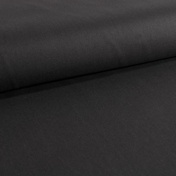 Tissu Toile de Coton Canevas uni Gris anthracite - Par 10 cm