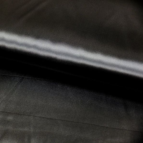 Coupon Tissu Satin uni Noir x1m - Coupon de 170 cm