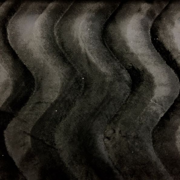 Tissu Velours Peau de bête Panthère Noir x10cm