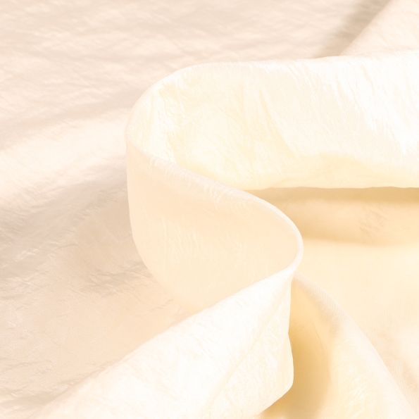 Tissu Taffetas d'habillement Froissé sur fond Ecru - Par 10 cm