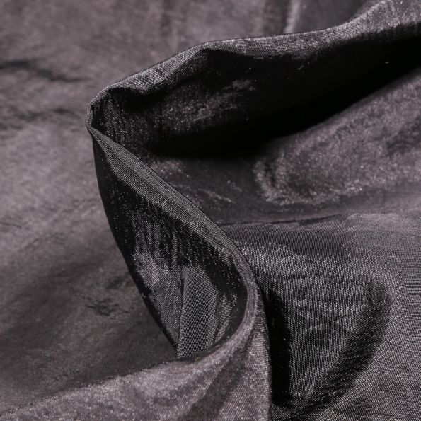 Coupon Tissu Taffetas d'habillement Froissé sur fond Noir - Coupon de 120 cm