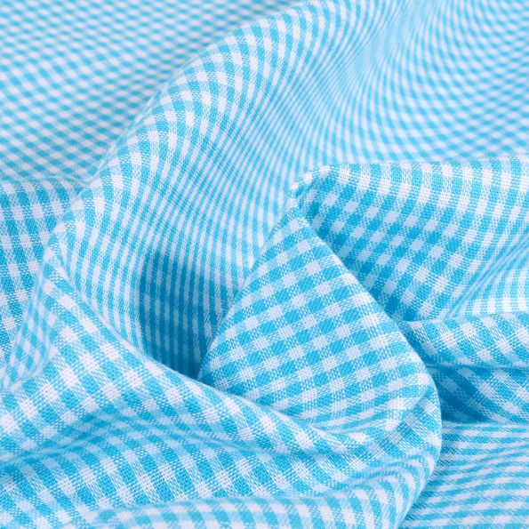 Tissu Vichy Mini carreaux 3 mm Bleu turquoise - Par 10 cm