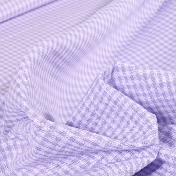 Tissu Vichy Mini carreaux 3 mm Lavande - Par 10 cm