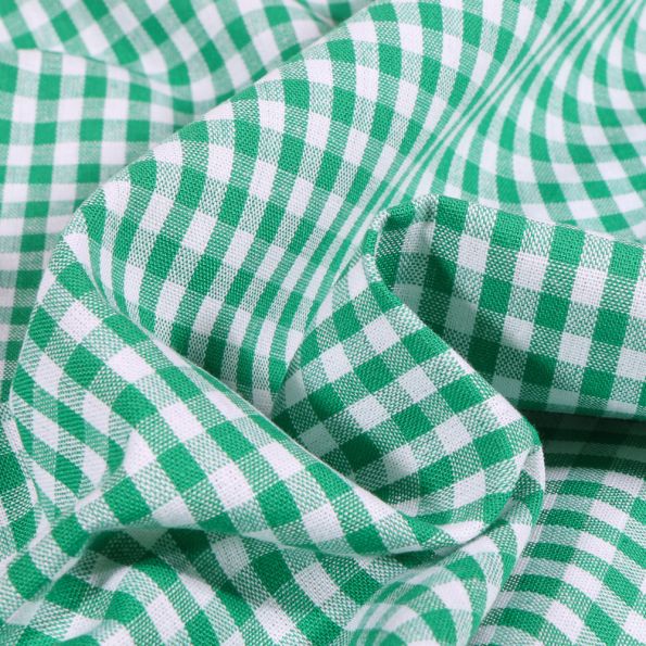 Tissu Vichy Petits carreaux 5 mm Vert- Par 10 cm