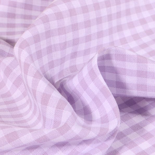 Tissu Vichy Petits carreaux 5 mm Lavande - Par 10 cm