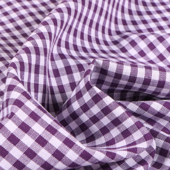 Tissu Vichy Petits carreaux 5 mm Violet - Par 10 cm
