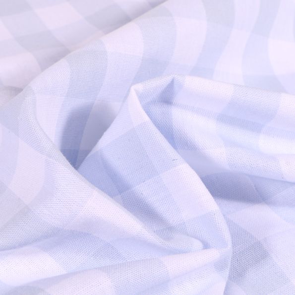 Tissu Vichy Très grands carreaux 17 mm Bleu ciel - Par 10 cm