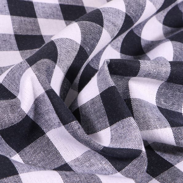 Tissu Vichy Très grands carreaux 17 mm Bleu marine - Par 10 cm