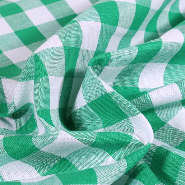Tissu Vichy Très grands carreaux 17 mm Vert - Par 10 cm