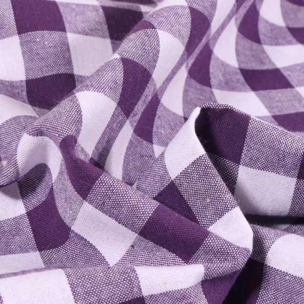 Tissu Vichy Très grands carreaux 17 mm Violet - Par 10 cm
