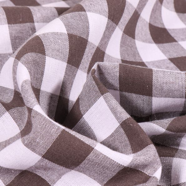 Tissu Vichy Très grands carreaux 17 mm Taupe - Par 10 cm