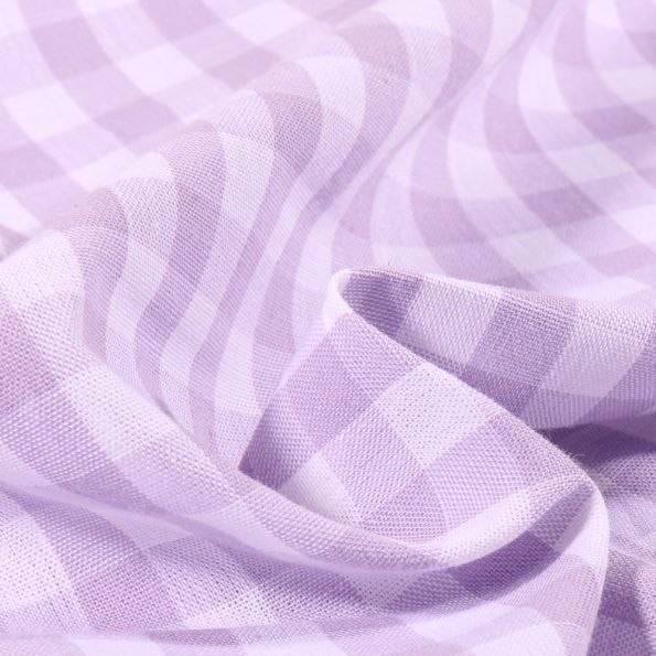 Tissu Vichy Grands carreaux 10 mm Lavande - Par 10 cm