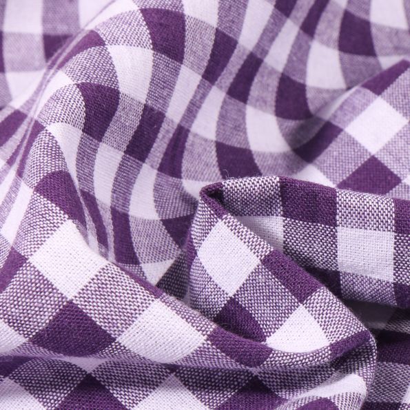 Tissu Vichy Grands carreaux 10 mm Violet - Par 10 cm
