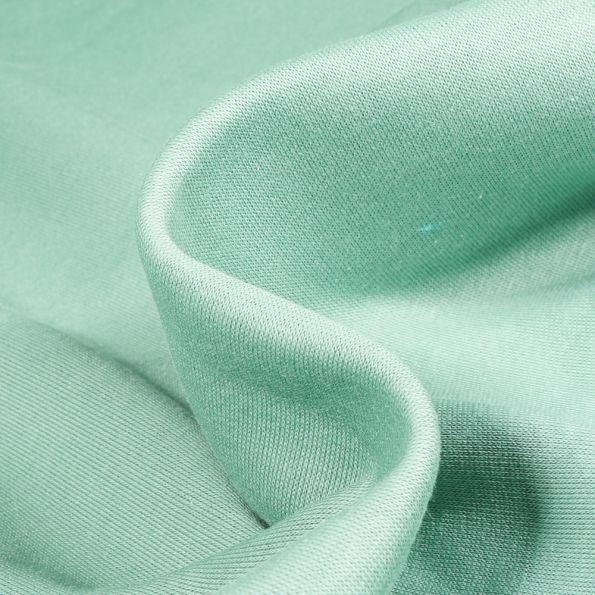 Coupon Tissu Molleton Sweat uni Vert menthe clair - Coupon de 30 cm