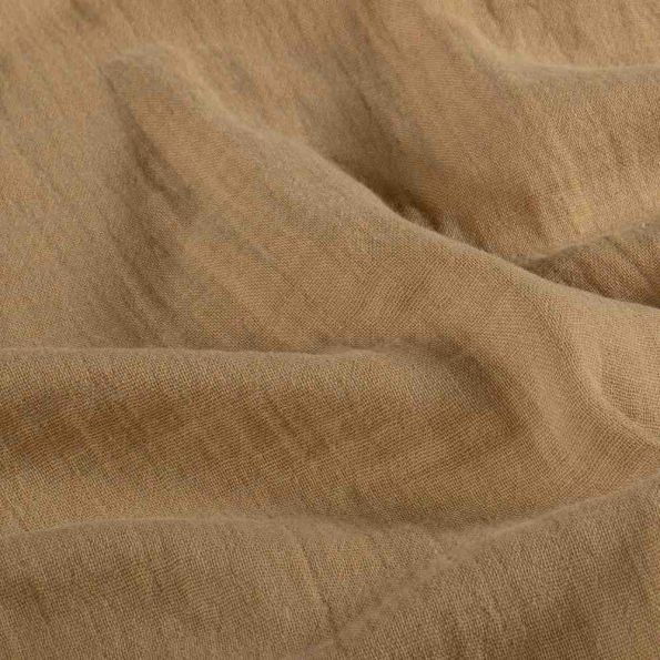 Tissu Double gaze de Coton uni Camel clair - Coupon de 3 mètres