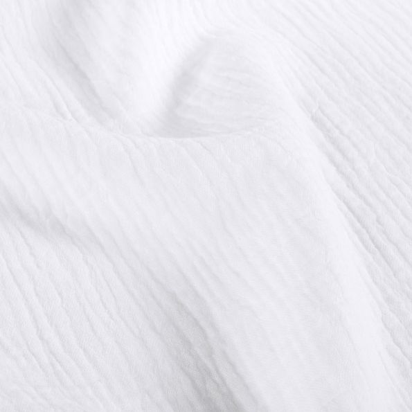 Tissu Double gaze de Coton uni Blanc - Coupon de 3 mètres