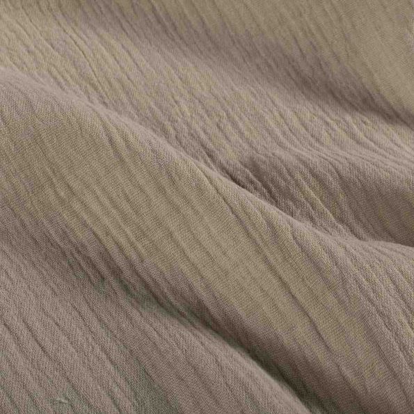 Tissu Double gaze de Coton uni Taupe - Coupon de 3 mètres