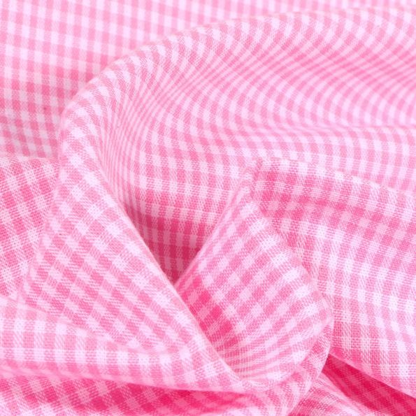 Tissu Vichy Mini carreaux 3 mm Rose pastel - Coupon de 3 mètres