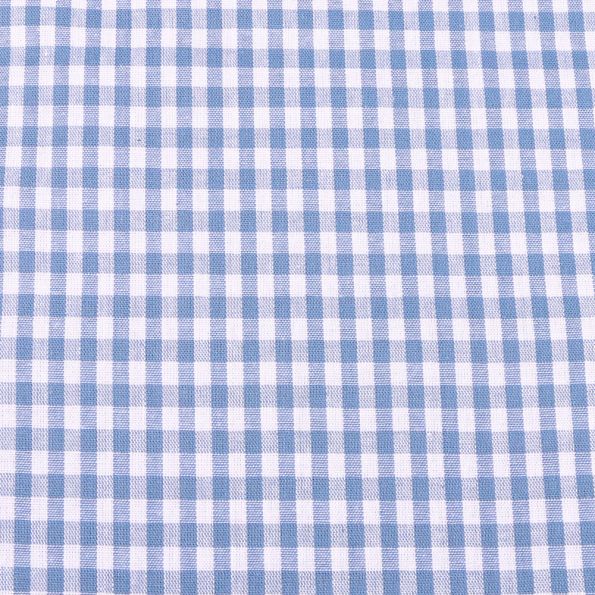 Tissu Vichy Petits carreaux 5 mm Bleu ancien - Coupon de 3 mètres