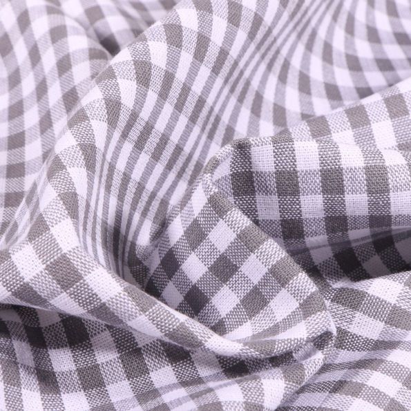 Tissu Vichy Petits carreaux 5 mm Gris - Coupon de 3 mètres