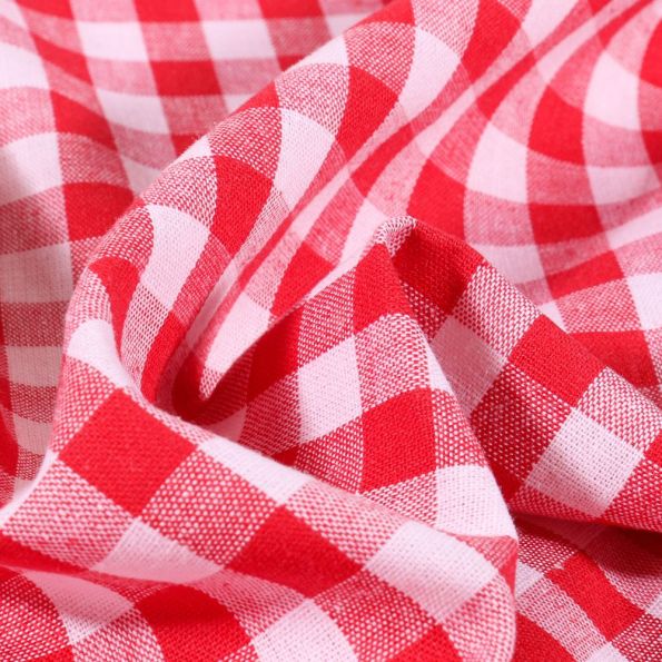 Tissu Vichy Grands carreaux 10 mm Rouge - Coupon de 3 mètres