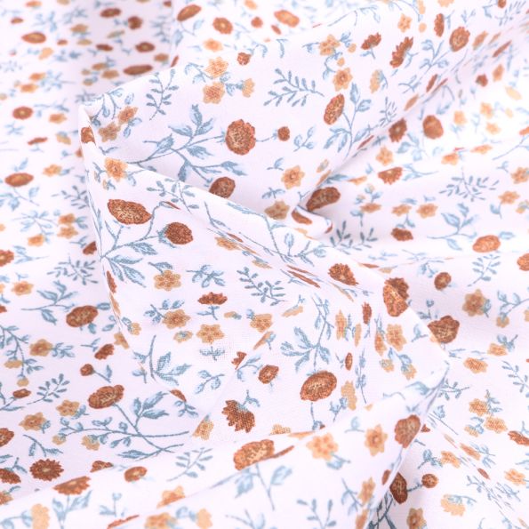 Tissu Coton imprimé Arty Eleoni ciel sur fond Blanc - Par 10 cm