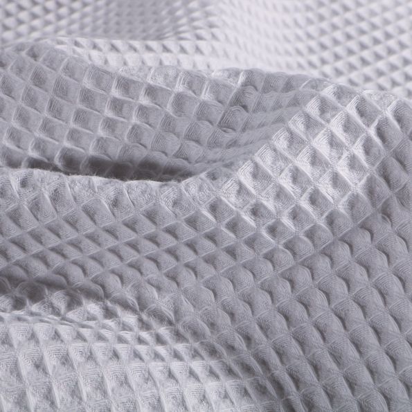 Tissu Nid d'abeille Gris galet - Par 10 cm