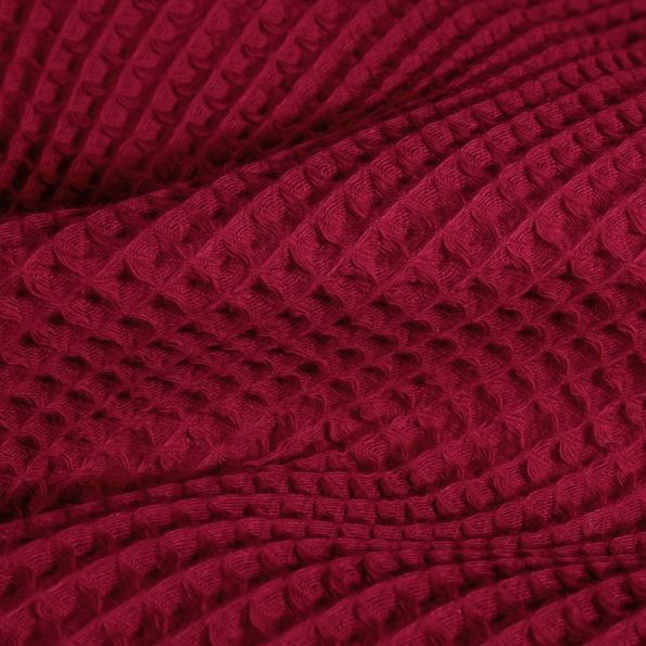 Tissu Nid d'abeille Grenat - Par 10 cm