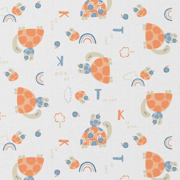 Tissu Coton imprimé Bekito sur fond Blanc - Par 10 cm