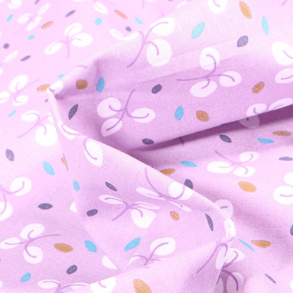 Tissu Coton imprimé Arty Bulhup sur fond Lilas - Par 10 cm