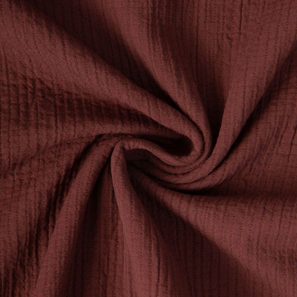 Tissu Coton surpiqué uni Marron - Par 10 cm