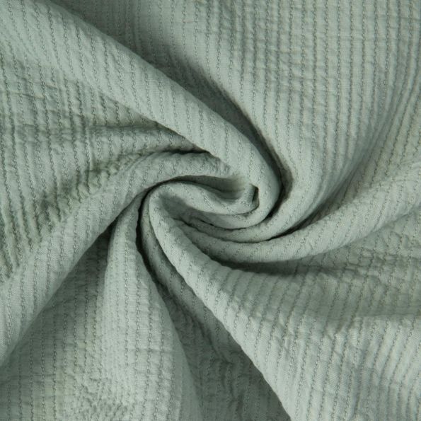 Tissu Coton surpiqué uni Vert amande - Par 10 cm